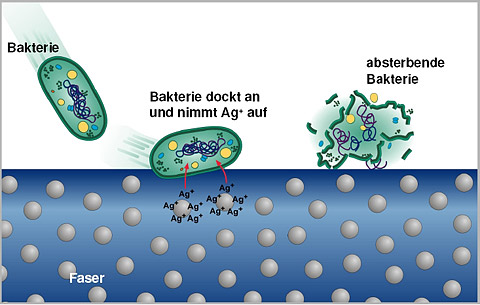 Silberadditiv in der Faser
